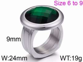 Stainless Steel Stone&Crystal Ring