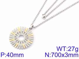 Stainless Steel Stone & Crystal Necklace