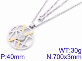 Stainless Steel Stone & Crystal Necklace