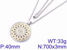Stainless Steel Stone & Crystal Necklace