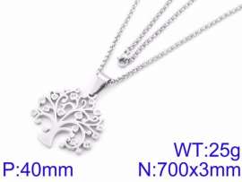 Stainless Steel Stone & Crystal Necklace