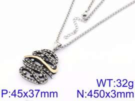 Stainless Steel Stone & Crystal Necklace