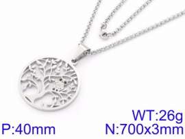 Stainless Steel Stone & Crystal Necklace
