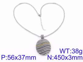 Stainless Steel Stone & Crystal Necklace