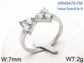 Stainless Steel Stone&Crystal Ring