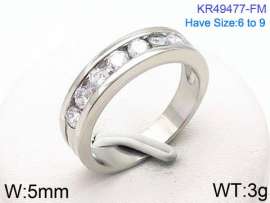 Stainless Steel Stone&Crystal Ring