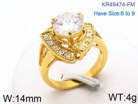 Stainless Steel Stone&Crystal Ring