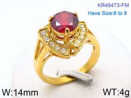 Stainless Steel Stone&Crystal Ring