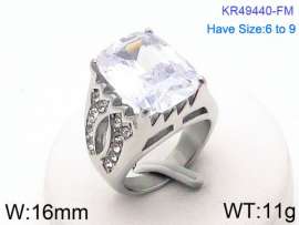 Stainless Steel Stone&Crystal Ring