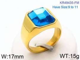 Stainless Steel Stone&Crystal Ring