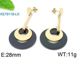 Stainless Steel Black-plating Earring