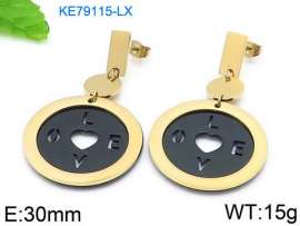 Stainless Steel Black-plating Earring