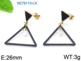 Stainless Steel Black-plating Earring