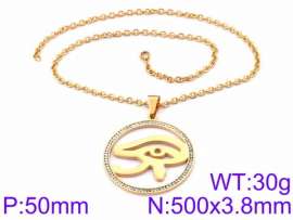 Stainless Steel Stone & Crystal Necklace