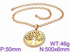 Stainless Steel Stone & Crystal Necklace