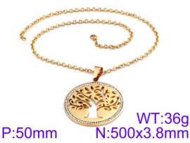 Stainless Steel Stone & Crystal Necklace