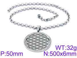 Stainless Steel Stone & Crystal Necklace