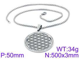 Stainless Steel Stone & Crystal Necklace