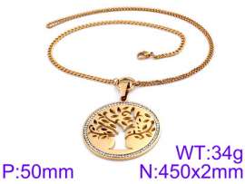 Stainless Steel Stone & Crystal Necklace
