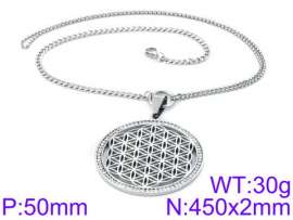 Stainless Steel Stone & Crystal Necklace