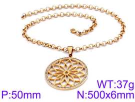 Stainless Steel Stone & Crystal Necklace
