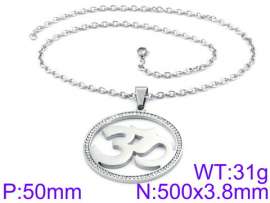 Stainless Steel Stone & Crystal Necklace