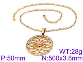 Stainless Steel Stone & Crystal Necklace