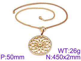 Stainless Steel Stone & Crystal Necklace