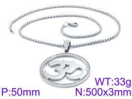 Stainless Steel Stone & Crystal Necklace
