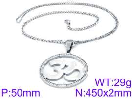 Stainless Steel Stone & Crystal Necklace