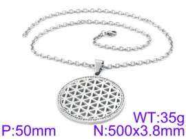 Stainless Steel Stone & Crystal Necklace