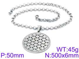 Stainless Steel Stone & Crystal Necklace