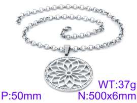 Stainless Steel Stone & Crystal Necklace