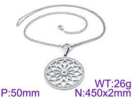 Stainless Steel Stone & Crystal Necklace