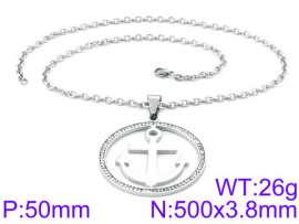 Stainless Steel Stone & Crystal Necklace