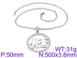 Stainless Steel Stone & Crystal Necklace