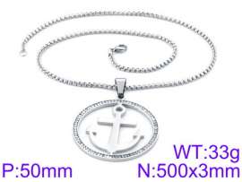 Stainless Steel Stone & Crystal Necklace
