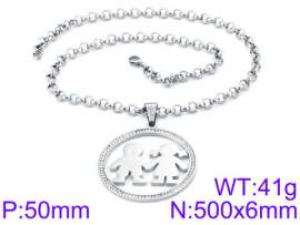 Stainless Steel Stone & Crystal Necklace