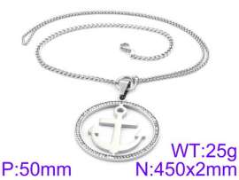 Stainless Steel Stone & Crystal Necklace