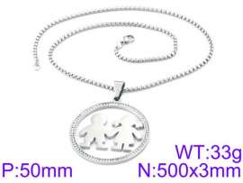 Stainless Steel Stone & Crystal Necklace