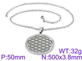 Stainless Steel Stone & Crystal Necklace