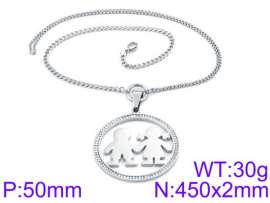 Stainless Steel Stone & Crystal Necklace