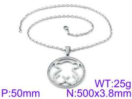 Stainless Steel Stone & Crystal Necklace