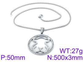 Stainless Steel Stone & Crystal Necklace