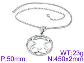Stainless Steel Stone & Crystal Necklace