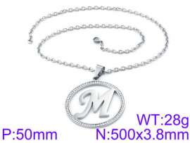 Stainless Steel Stone & Crystal Necklace