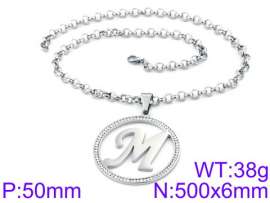 Stainless Steel Stone & Crystal Necklace