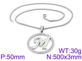 Stainless Steel Stone & Crystal Necklace