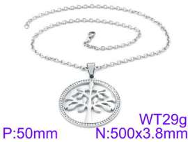 Stainless Steel Stone & Crystal Necklace