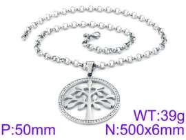 Stainless Steel Stone & Crystal Necklace